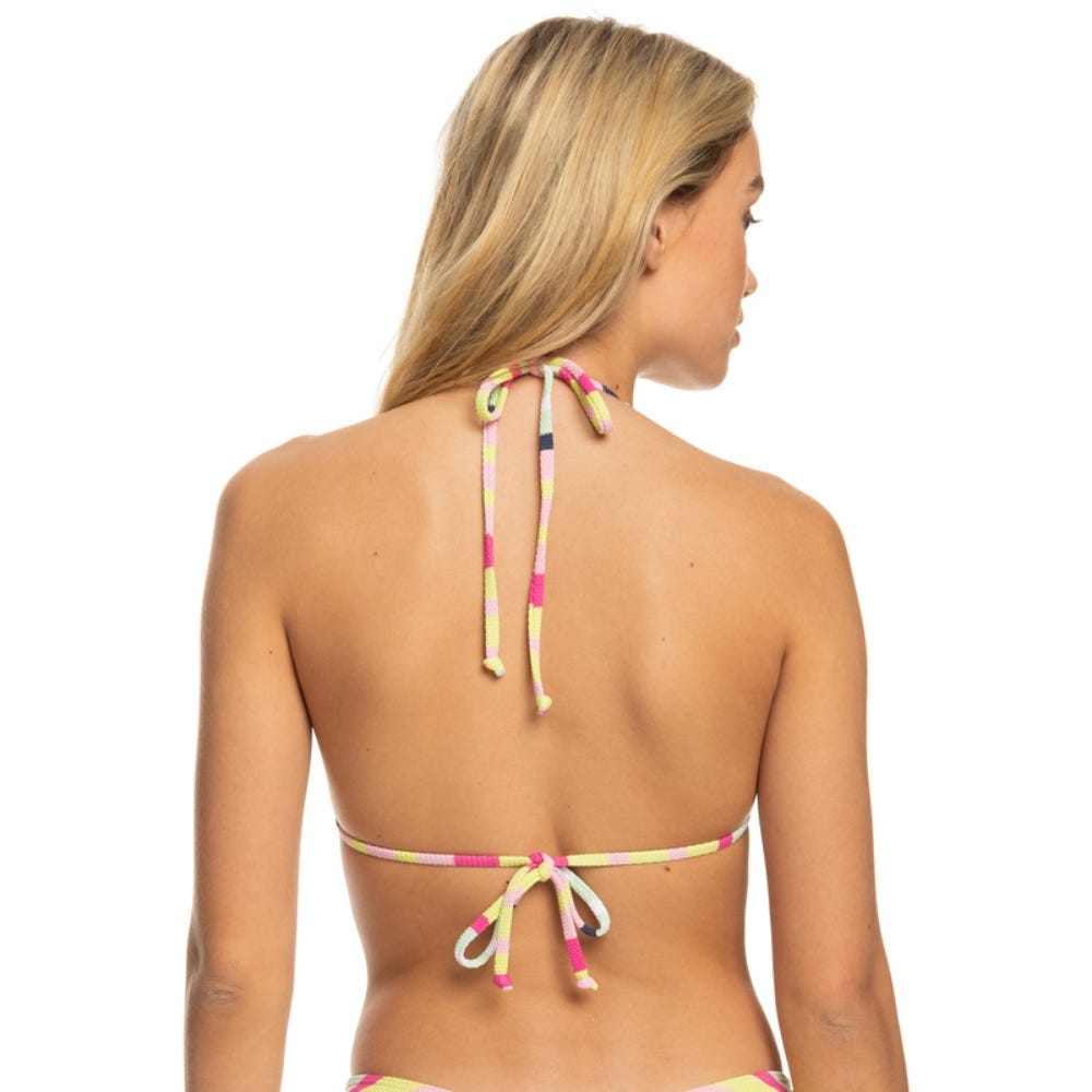 Roxy Womens Stripe Soul Tiki Tri Bikini Top In Seacrest Stripe Soul