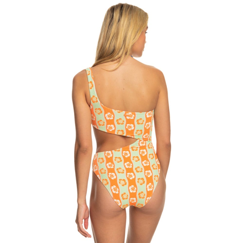 Roxy Womens Wavy Babe One-Piece Swimsuit In Ambroisia Wave Babe Small