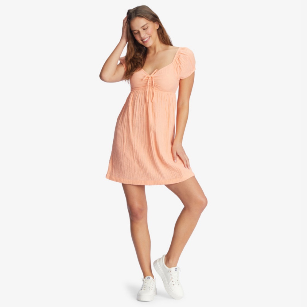 Roxy Womens Clearwater Cove Mini Dress In Papaya Punch