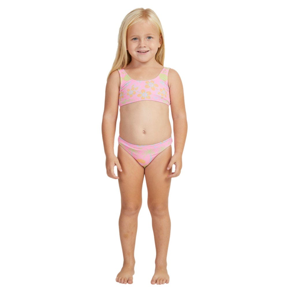 Roxy Girls Beach Day Together Two Piece Bralette Bikini Set In Sachet Pink Beachy Bebe