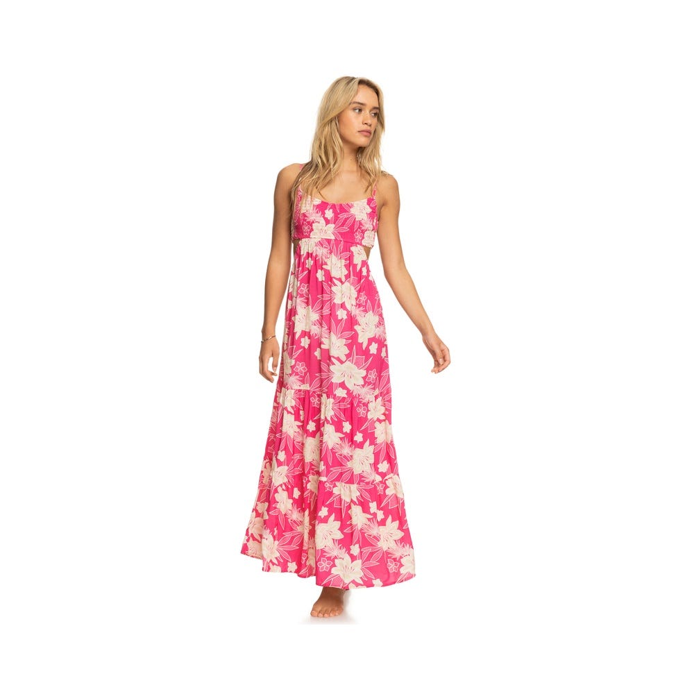 Roxy Womens Hot Tropics Maxi Dress In Anthracite Floral Daze