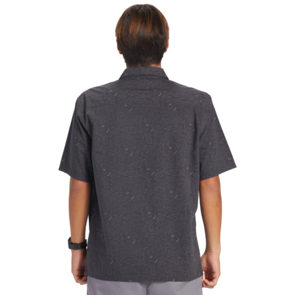Quiksilver Mens The Saturn Short Sleeve Shirt In Tarmac Tribal Floral