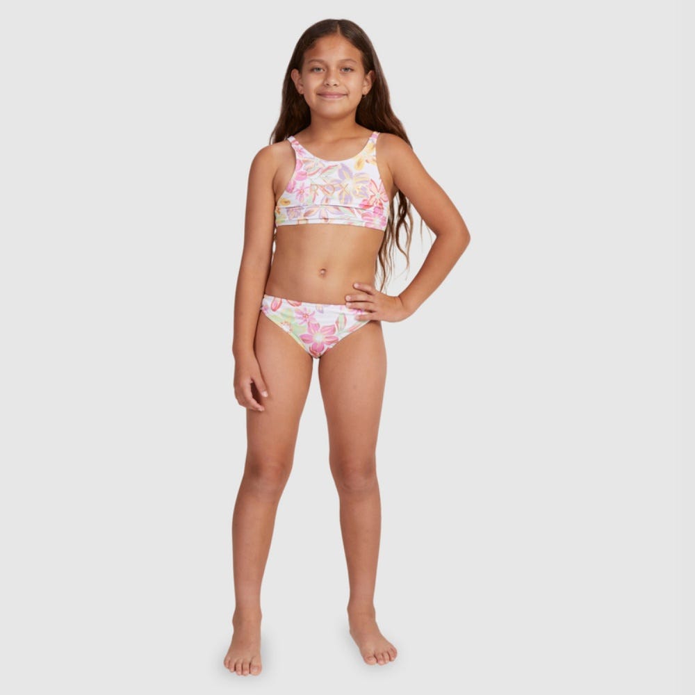 Roxy Girls 7-16 Tropical Time Crop Two Piece Bikini Set