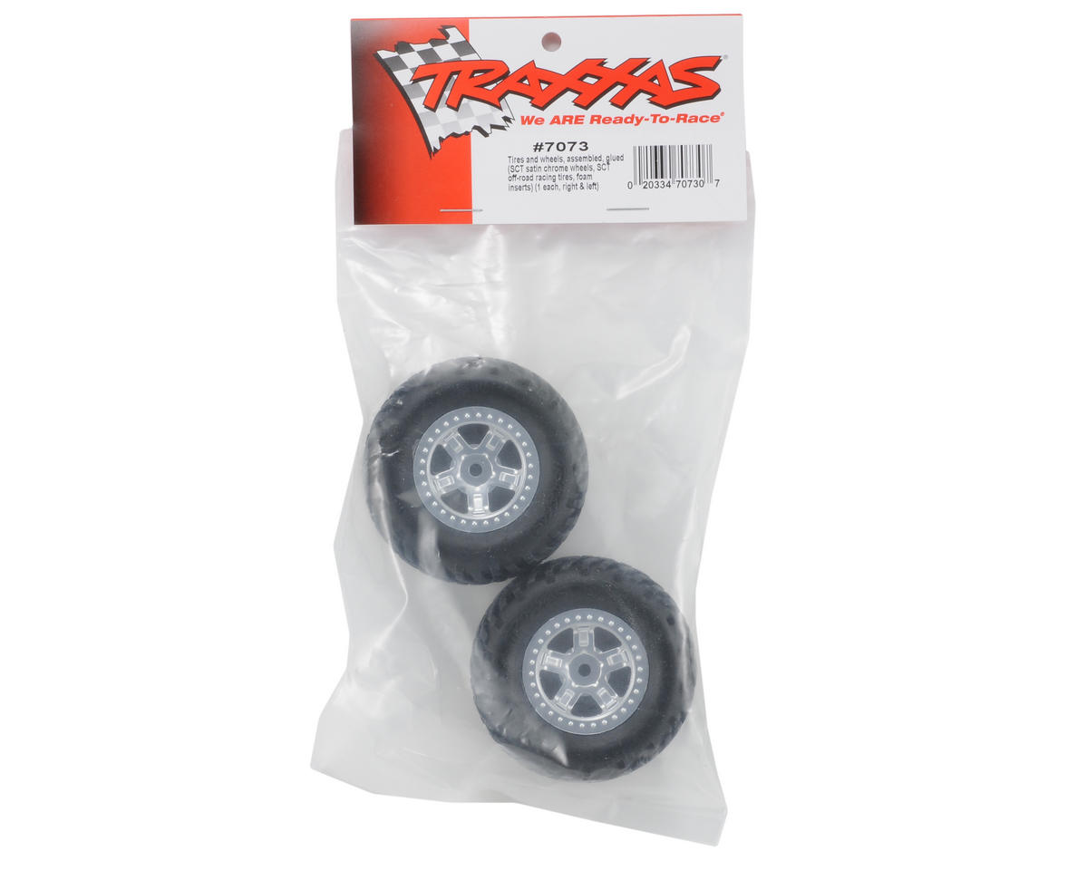Traxxas Pre-Mounted SCT Off-Road Tire (Satin Chrome) (2)