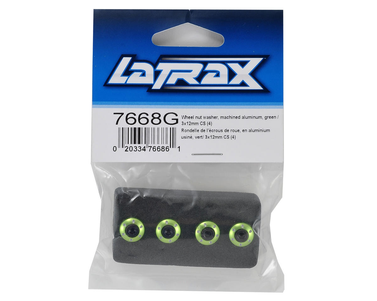 Traxxas LaTrax Aluminum Wheel Nut Washer (Green) (4)