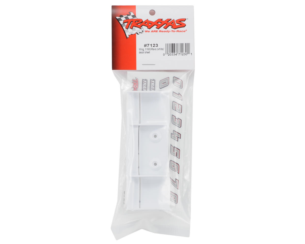 Traxxas 1/16 E-Revo Wing w/Decal Sheet (White)