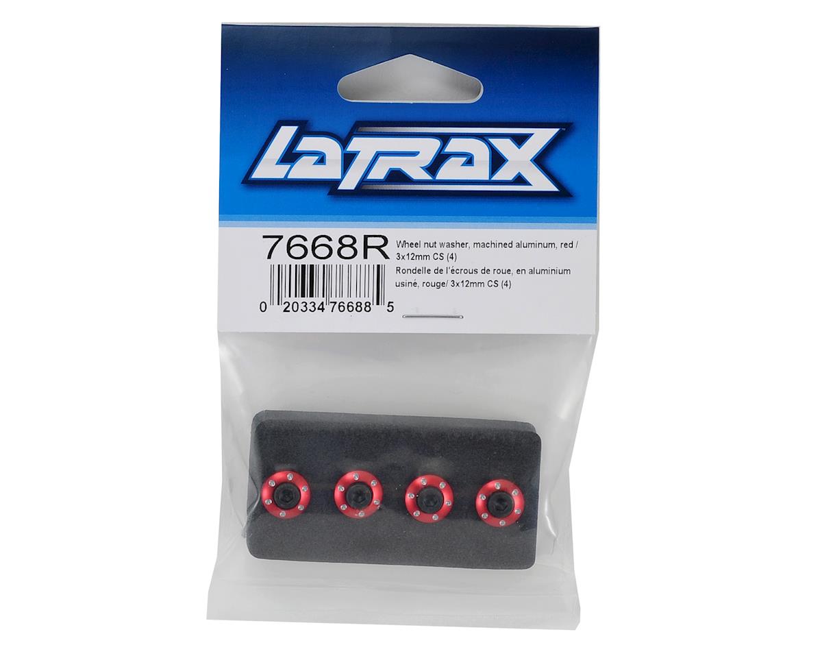 Traxxas LaTrax Aluminum Wheel Nut Washer (Red) (4)