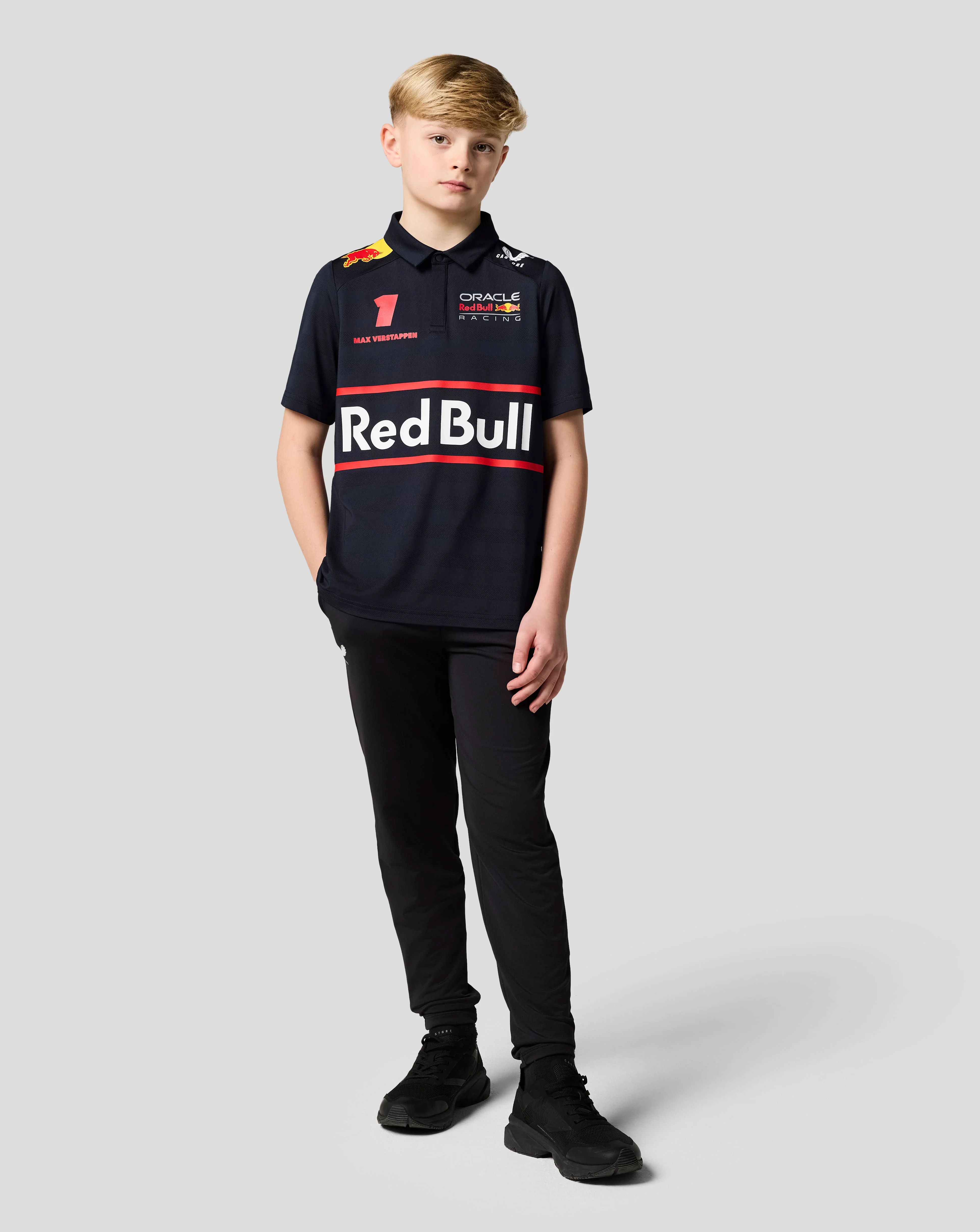 Oracle Red Bull Racing Junior Teamline Max Verstappen Short Sleeve Polo Shirt - Night Sky