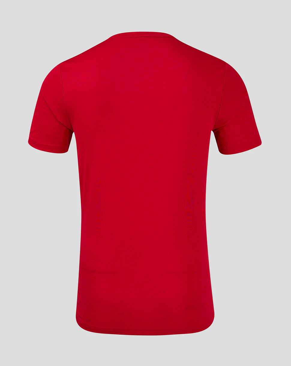 SS LINEAR PRINTED TRAINING TEE 5 - TRUE RED / BARBADOS CHERRY