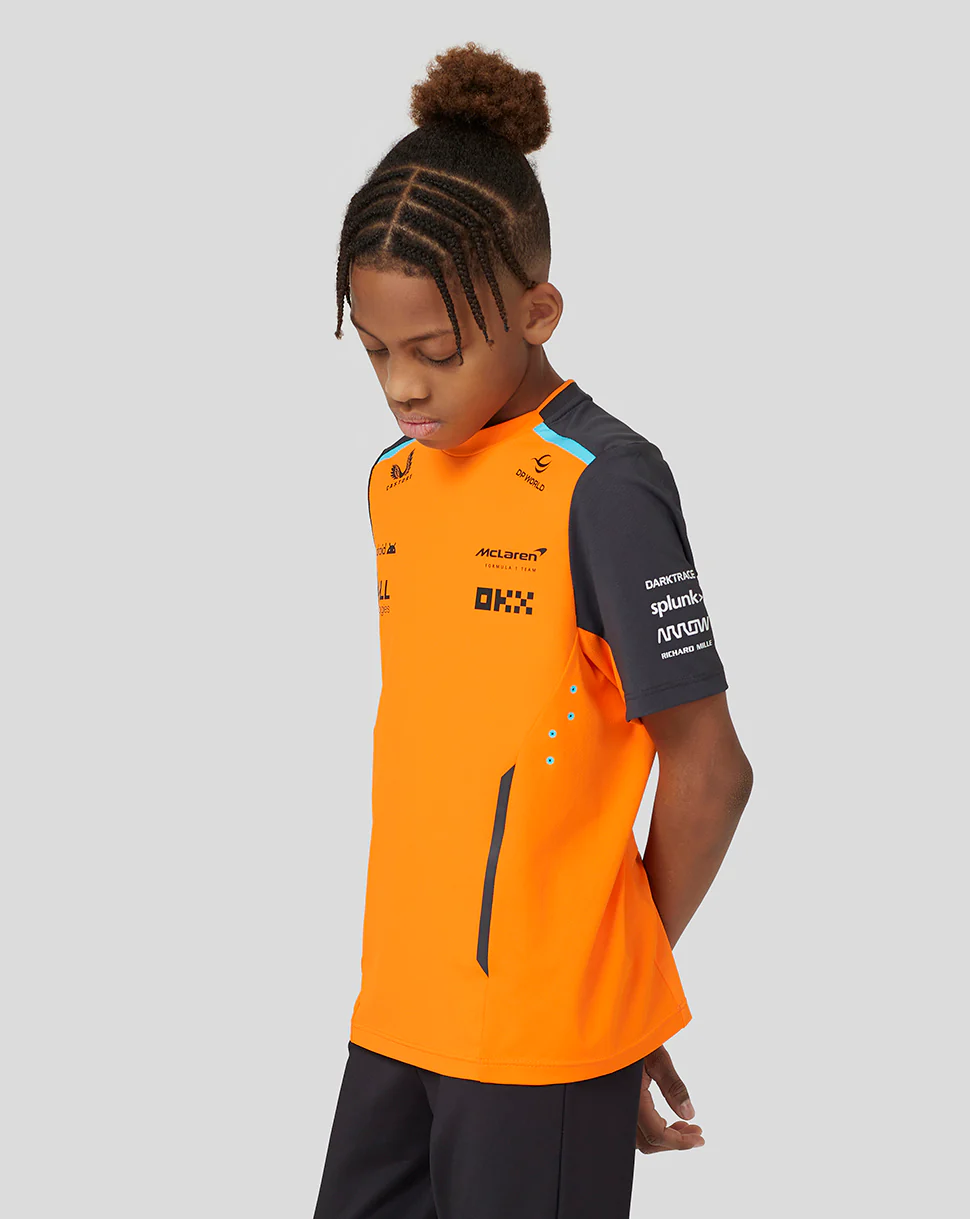 McLaren Junior Official Teamwear Set Up T-Shirt Formula 1 - Papaya/Phantom