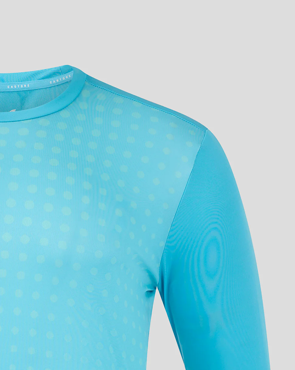 LS DOTS PRINTED TRAINING TEE  2 - AQUARIUS / BACHELOR BUTTON