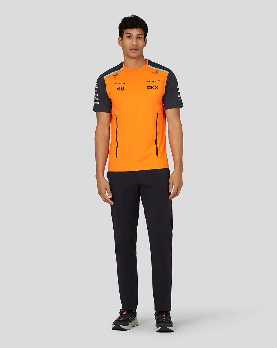 McLaren Mens Official Teamwear Set Up T-Shirt Formula 1 - Papaya/Phantom