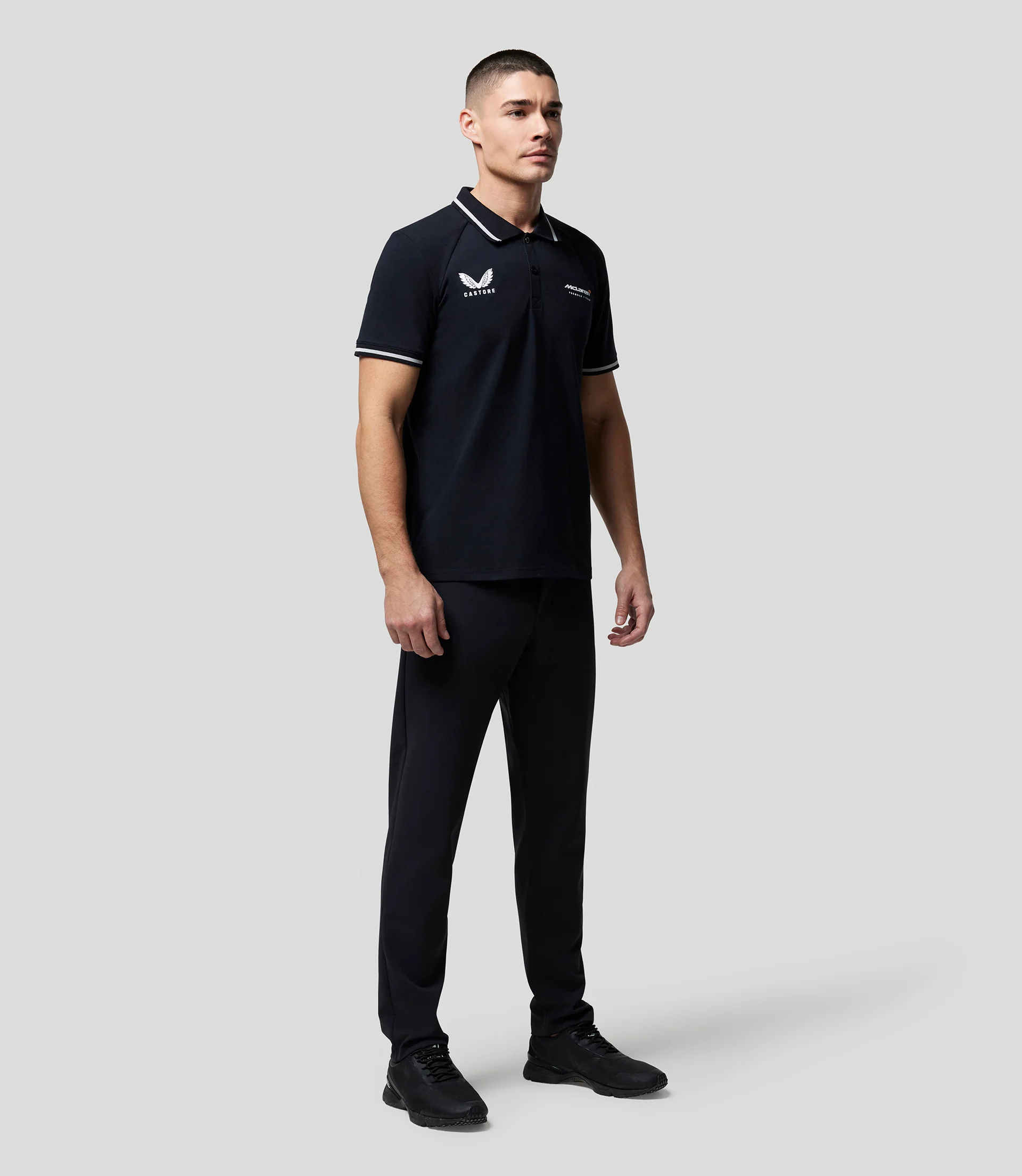 Black McLaren Active Dualbrand Fanwear Polo