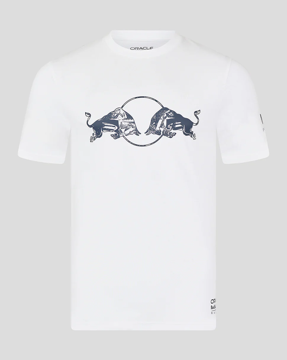 Oracle Red Bull Racing Unisex Graphic Bull T-Shirt - Brilliant White