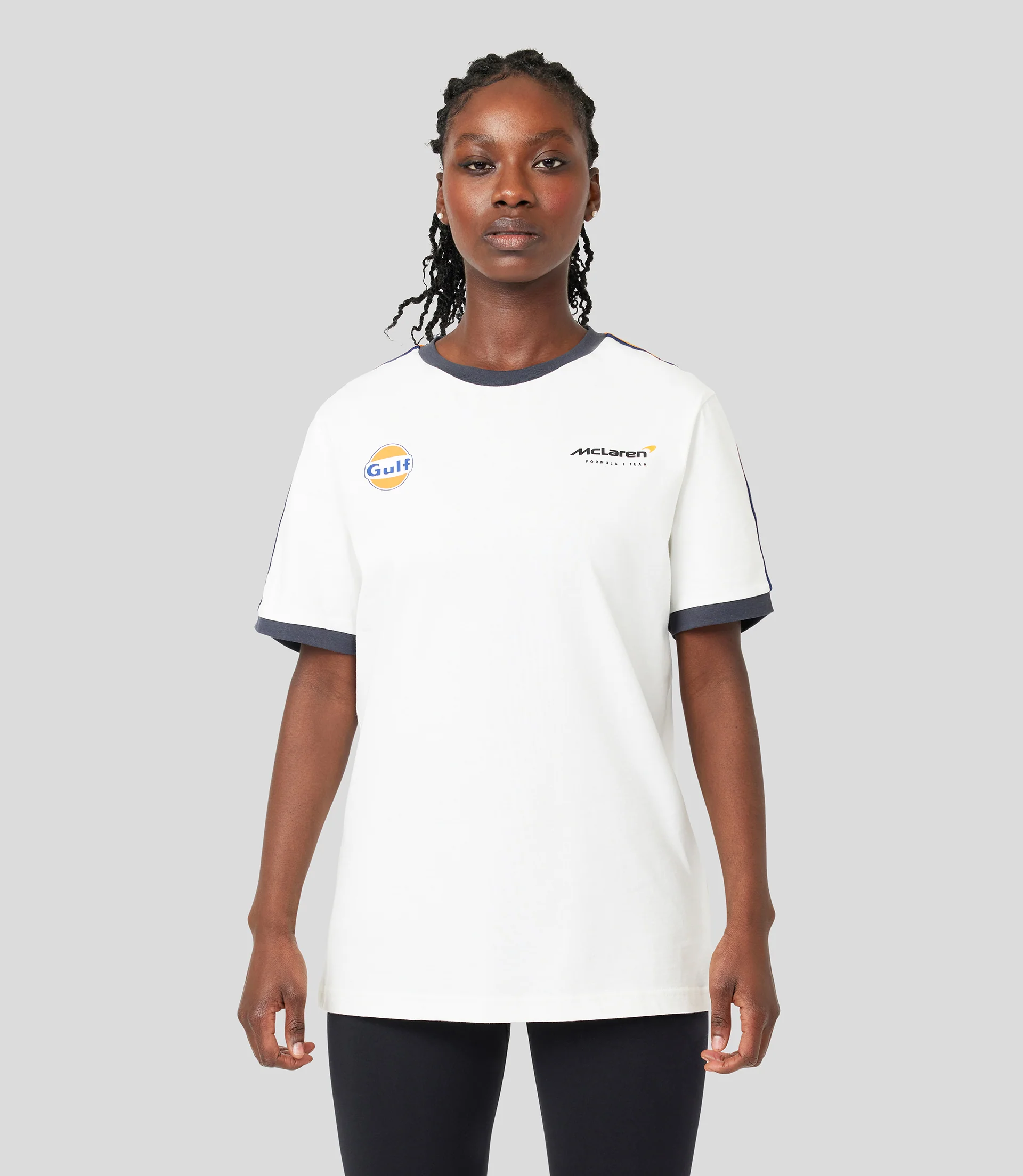 White McLaren Gulf Ringer Taper T-Shirt