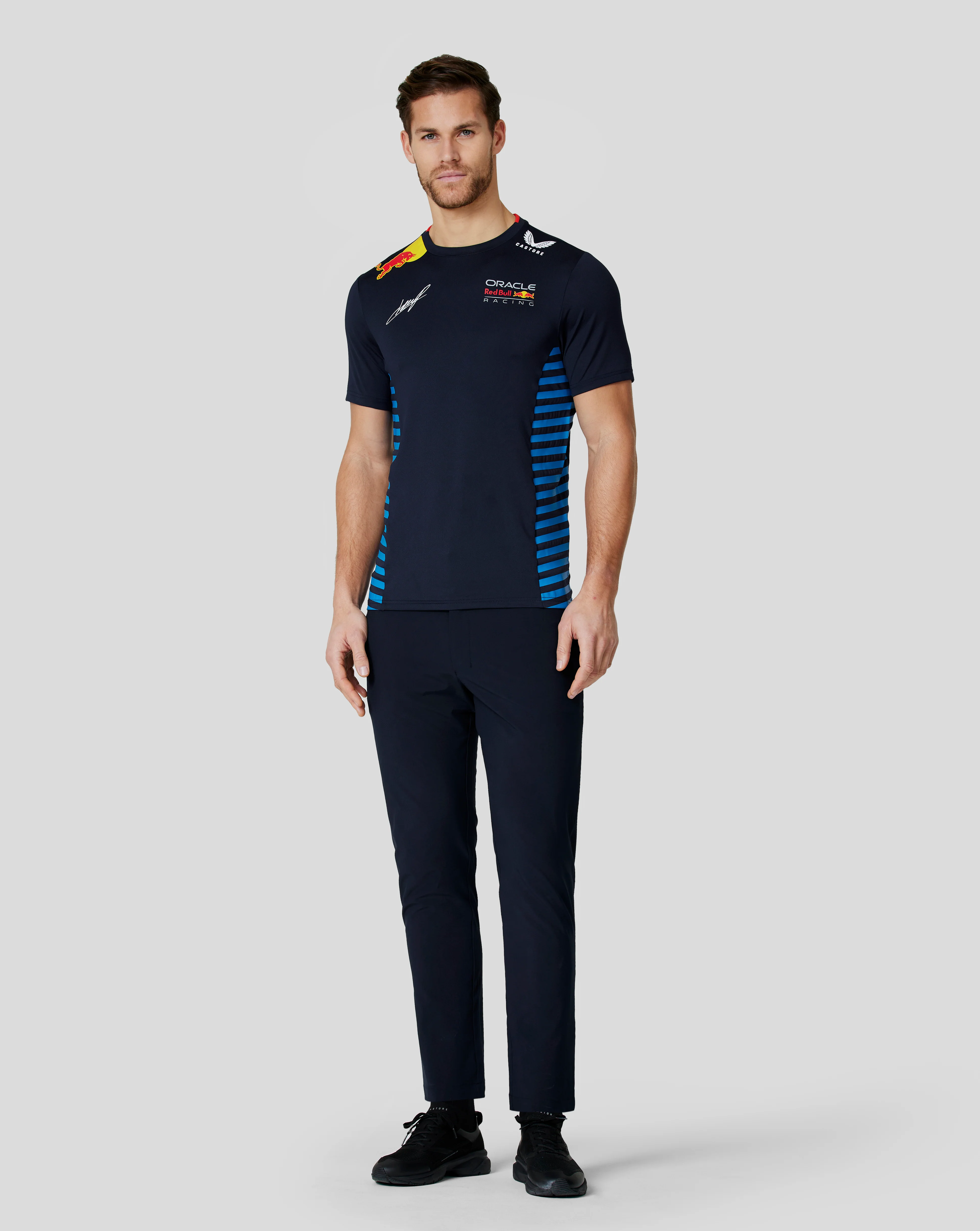 Oracle Red Bull Racing Men's Official Teamline Sergio Checo Perez T-Shirt - Night Sky