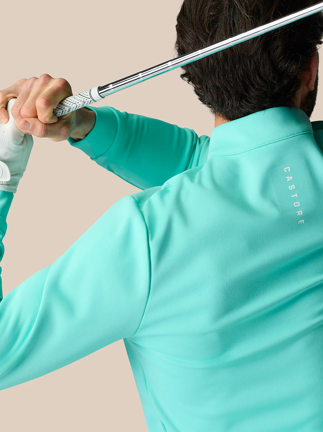 Golf Club Classic 1/4 Zip Top - Light Aqua