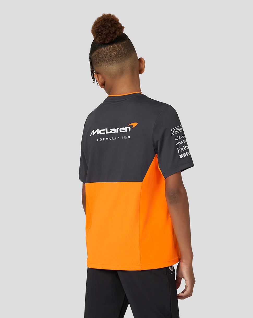 McLaren Junior Official Teamwear Set Up T-Shirt Formula 1 - Papaya/Phantom