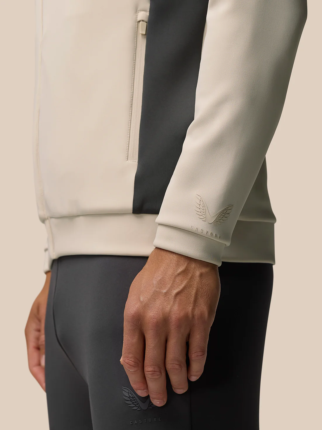 Lightweight Flex Zip-Through Hoodie - Beige