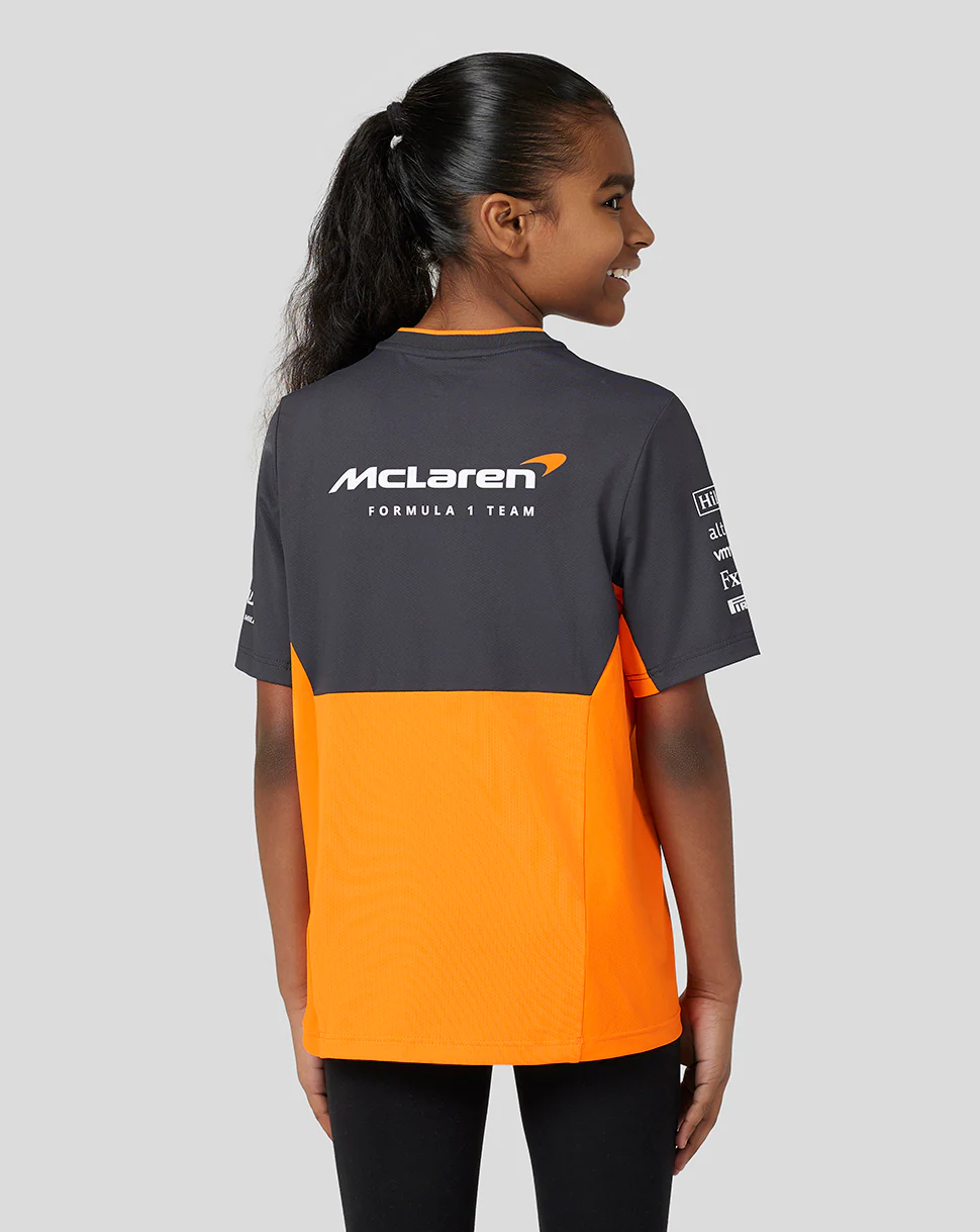 McLaren Junior Official Teamwear Set Up T-Shirt Formula 1 - Papaya/Phantom