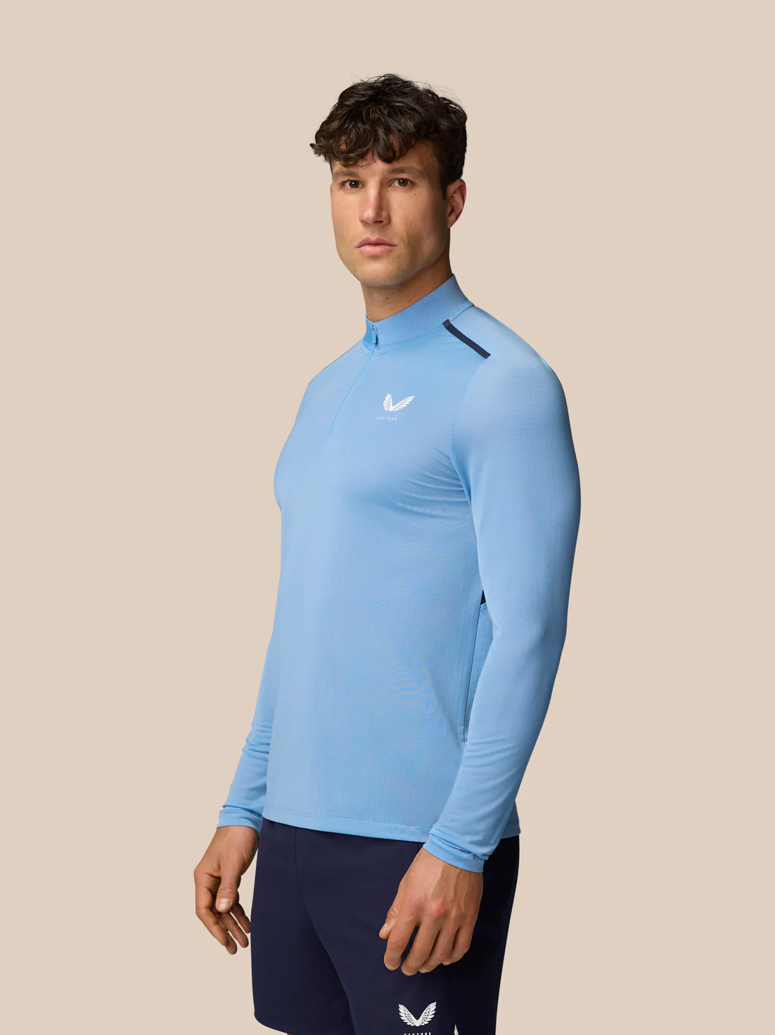 Apex Training 1/4 Zip Top - Sky Blue
