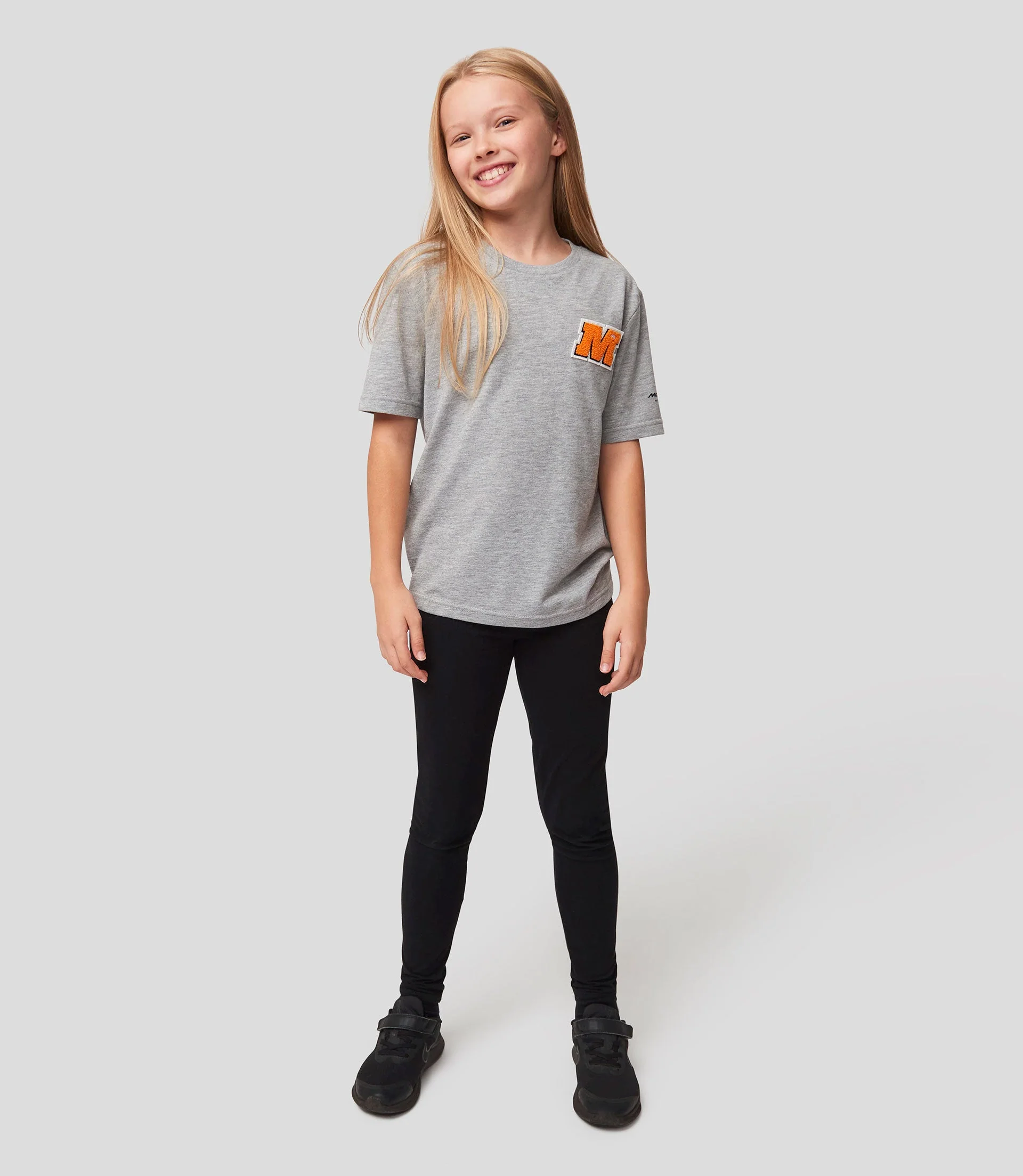 Grey Marl Mclaren Juniors Usa Varsity Short Sleeve T-Shirt