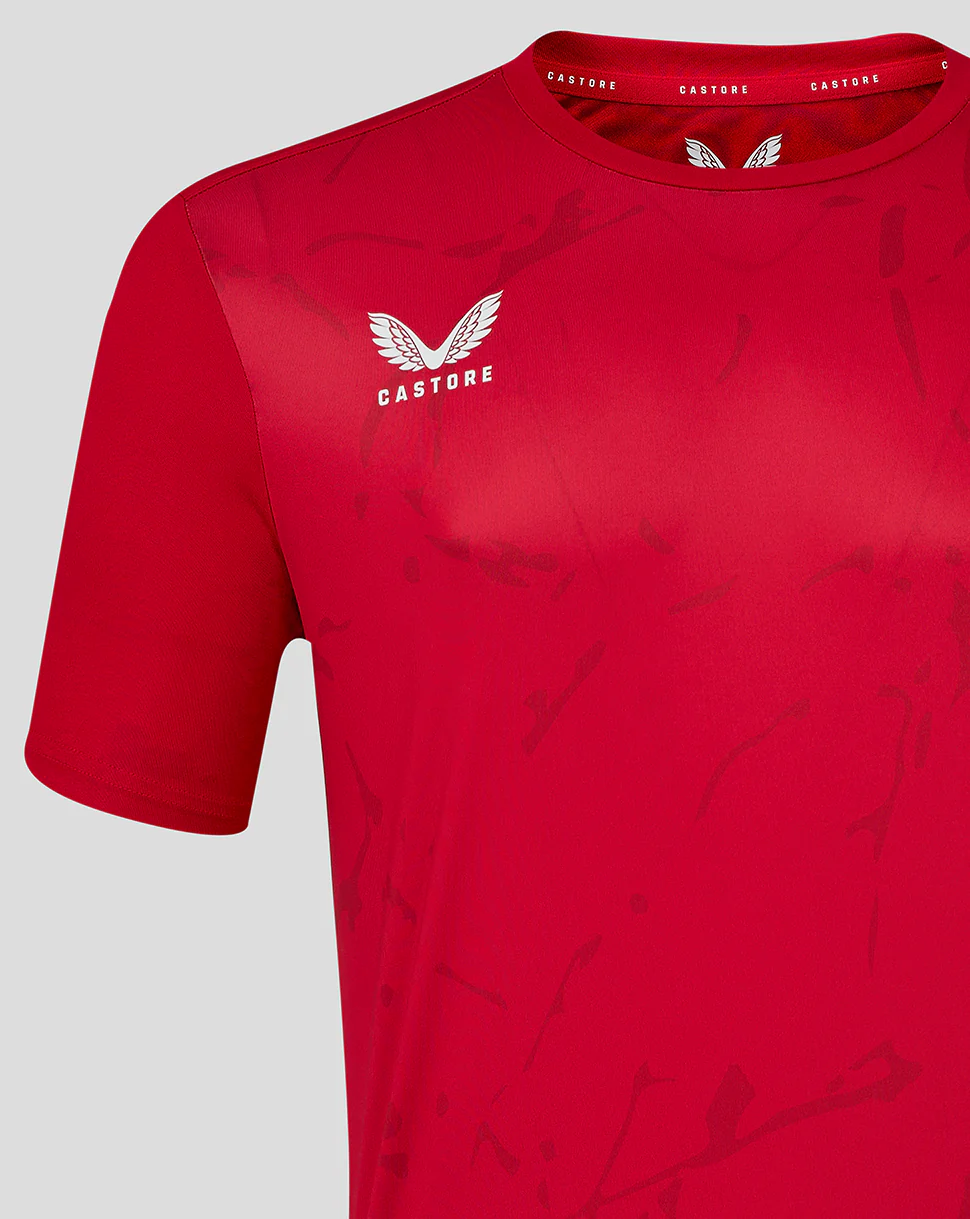 Mens Short Sleeve Marble Print T-Shirt - True Red