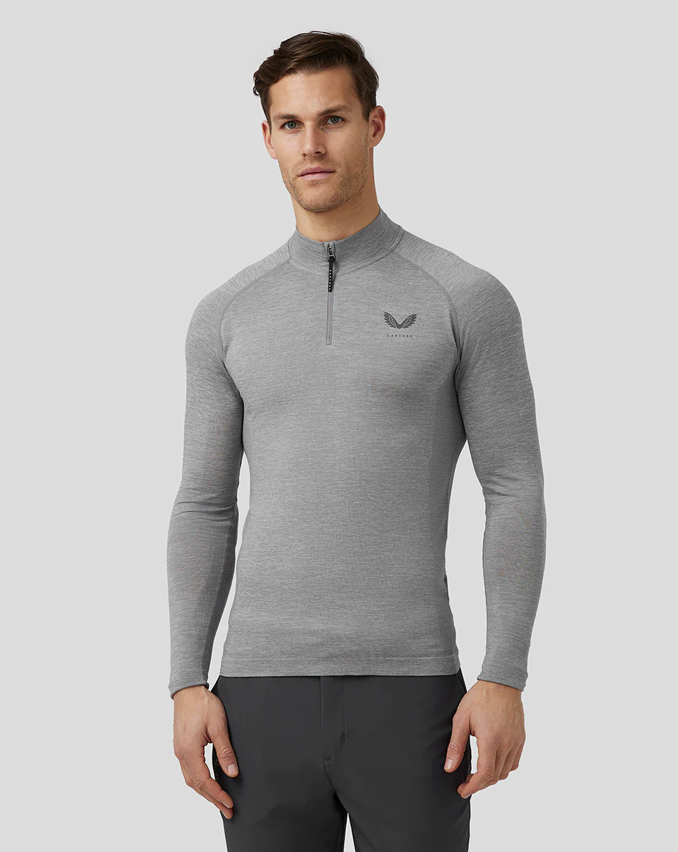Men’s Golf Body Mapped Seamless Quarter Zip Top - Steel
