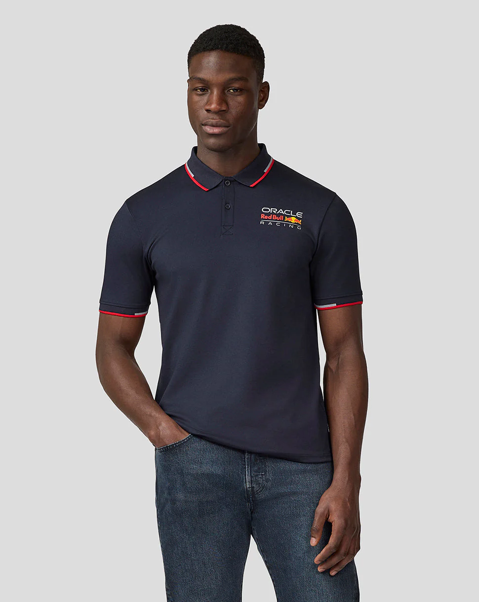 Oracle Red Bull Racing Unisex Core Polo Shirt With Full Colour Logo - Night Sky