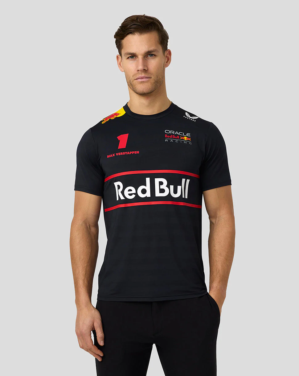 Oracle Red Bull Racing Mens Teamline Max Verstappen Set Up T-Shirt - Night Sky
