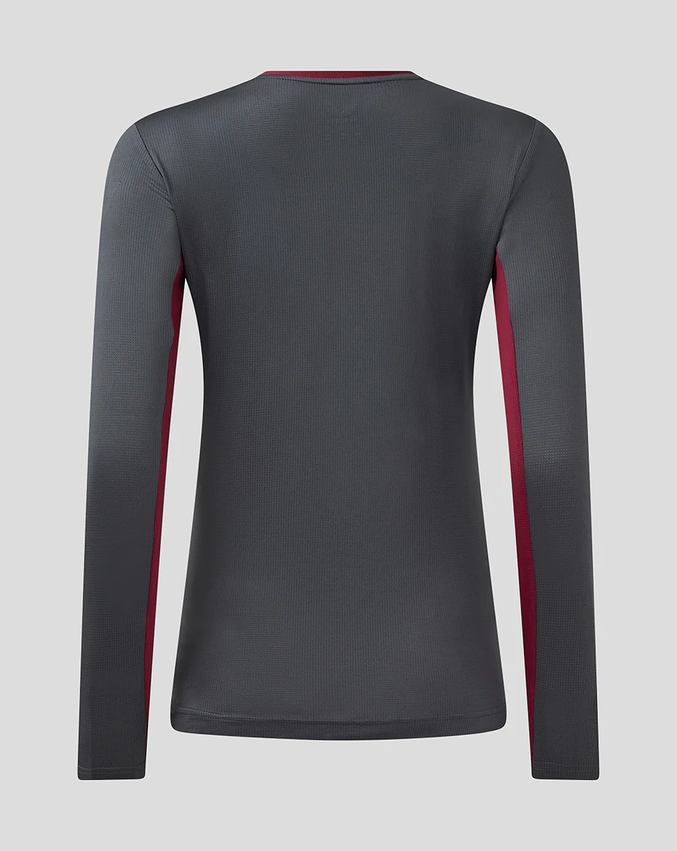 Womens ASTON VILLA FC COACHES TRAINING GENERAL LONG SLEEVE TEE - EBONY / RHODODENDRON