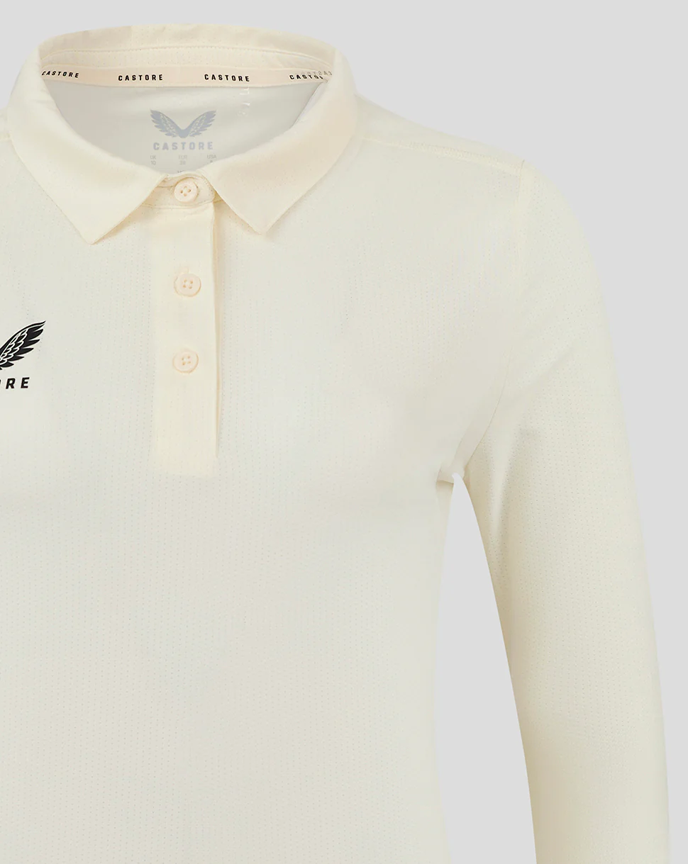 Womens Cricket Long Sleeve Tech Playing Shirt - Cannoli Cream