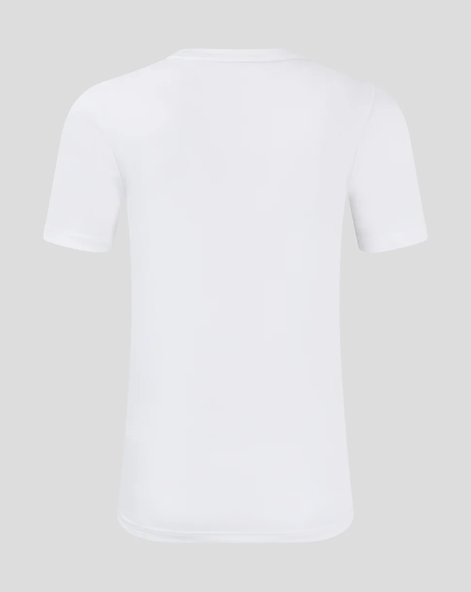 LINEAR PRINTED SS TRAINING TEE - WHITE/ ARCTIC ICE