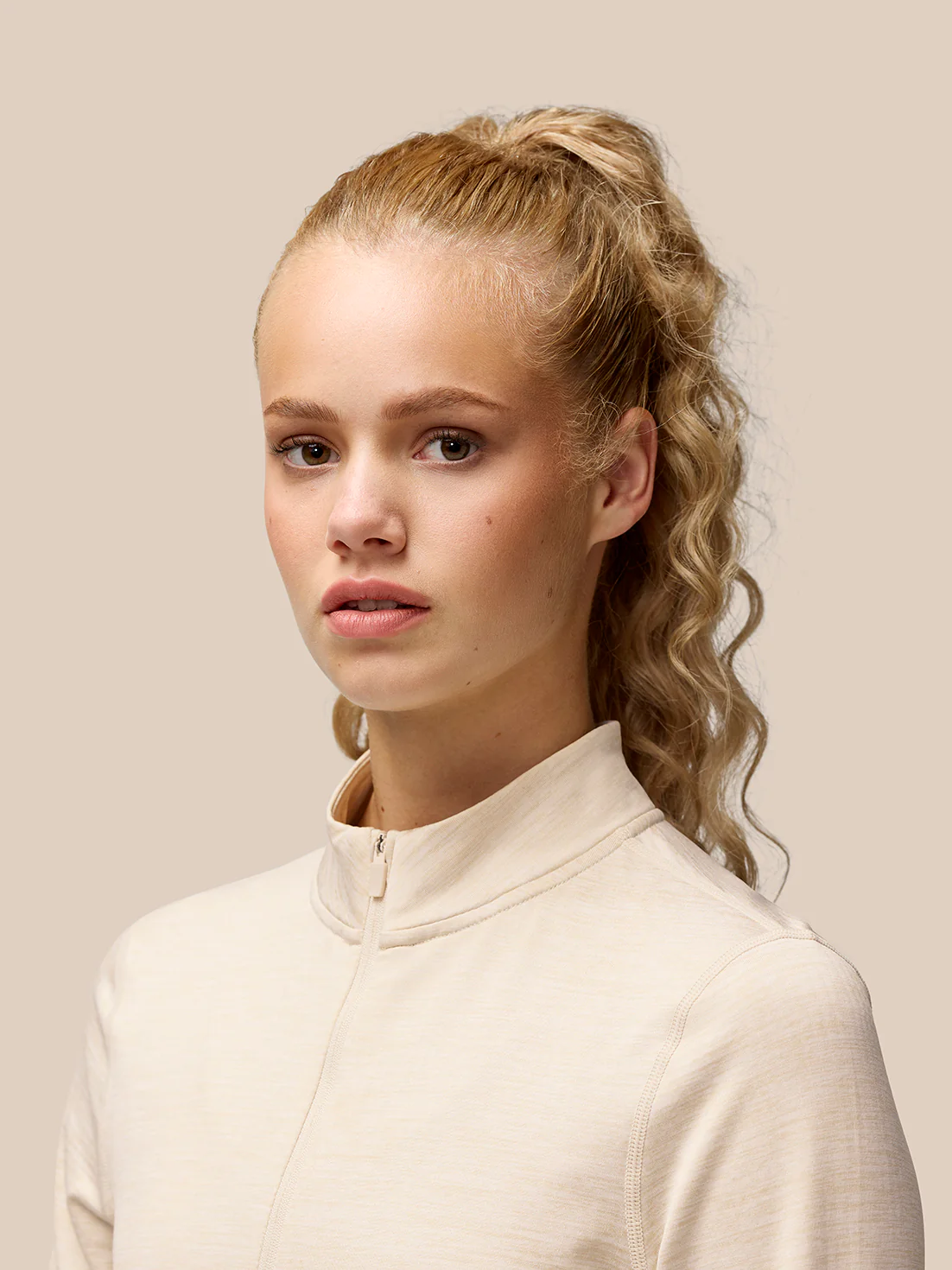 Flow Training 1/2 Zip Top - Beige