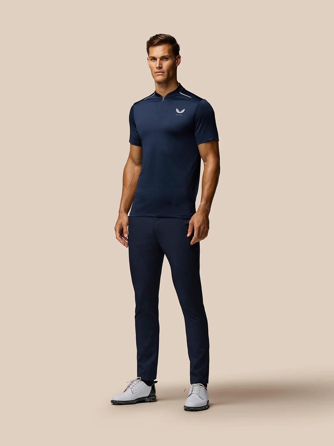 Men’s Golf Short Sleeve Pinnacle Varsity Polo Shirt – Midnight Navy