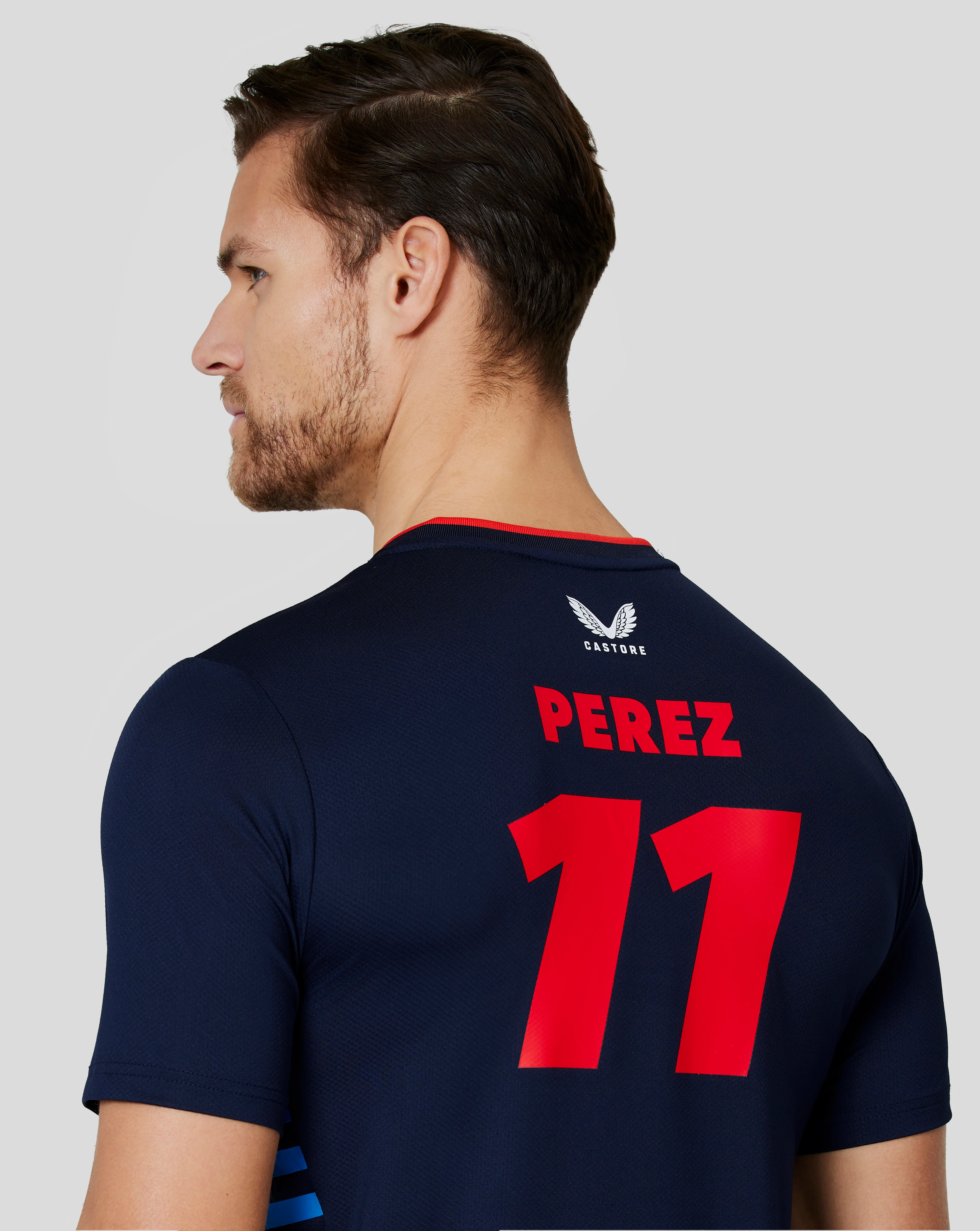 Oracle Red Bull Racing Men's Official Teamline Sergio Checo Perez T-Shirt - Night Sky