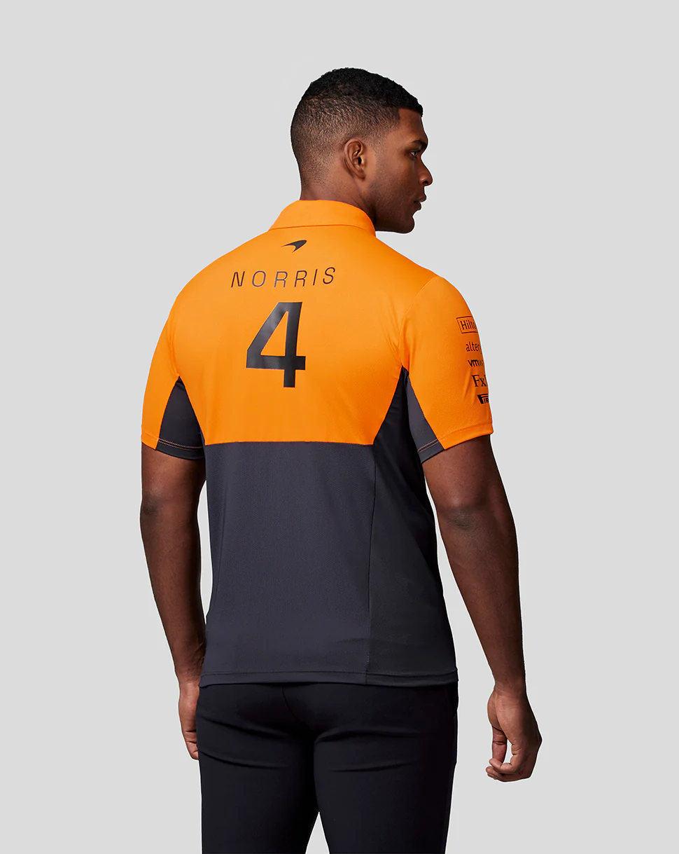 McLaren Mens Official Teamwear Polo Shirt Lando Norris Formula 1