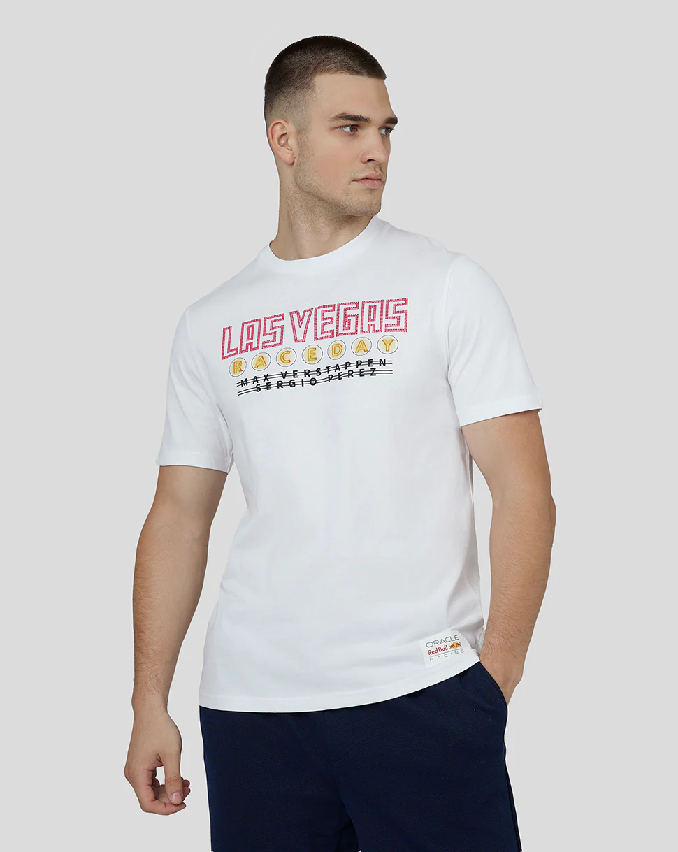 Oracle Red Bull Racing Unisex Short Sleeve T-Shirt Las Vegas - White