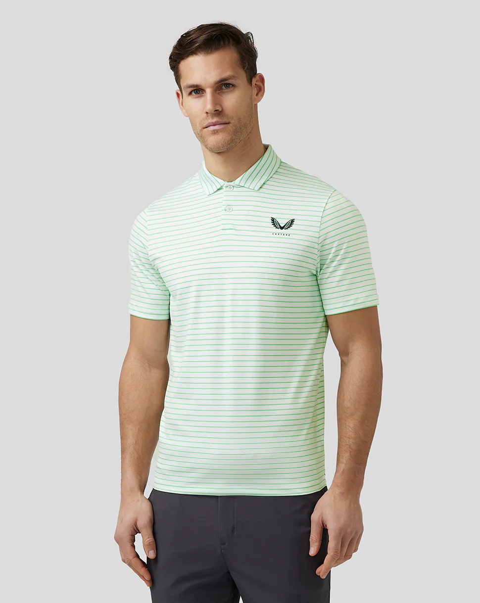 Men’s Golf Yarn Dye Stripe Polo - Lime