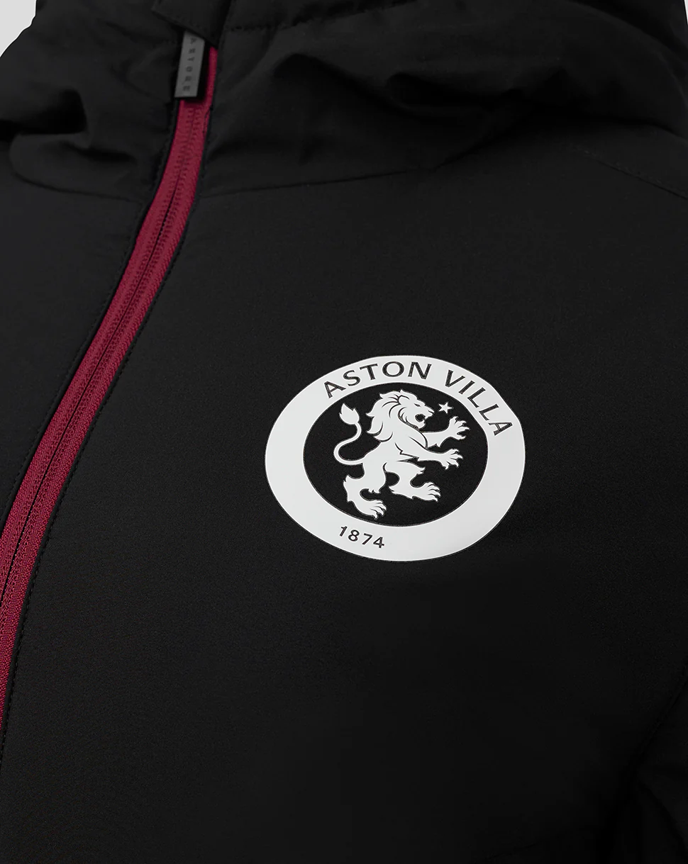 Womens ASTON VILLA FC STAFF LONG BENCH JACKET - CAVIAR / RHODODENDRON