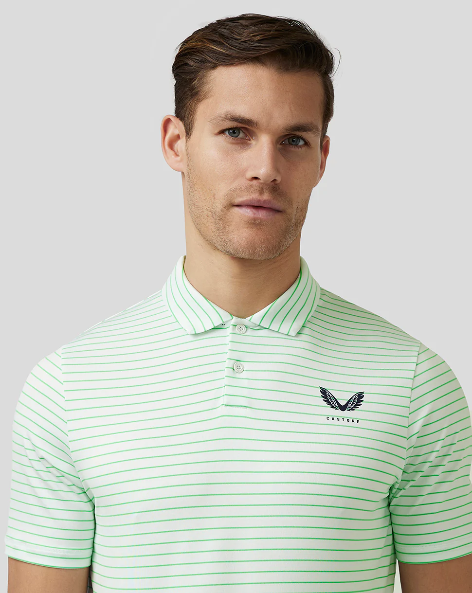 Men’s Golf Yarn Dye Stripe Polo - Lime