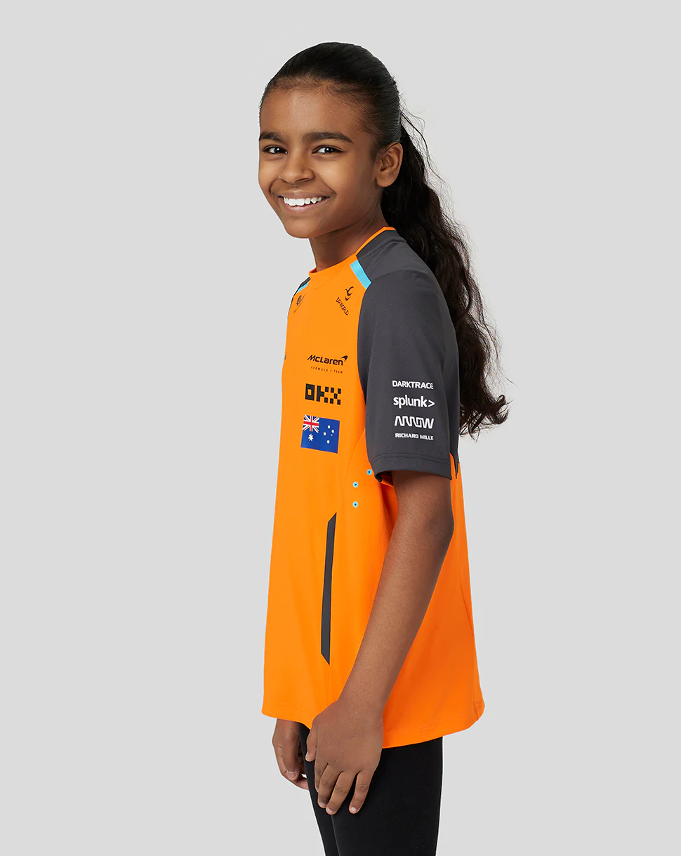 McLaren Junior Official Teamwear Set Up T-Shirt Oscar Piastri Formula 1 - Papaya/Phantom
