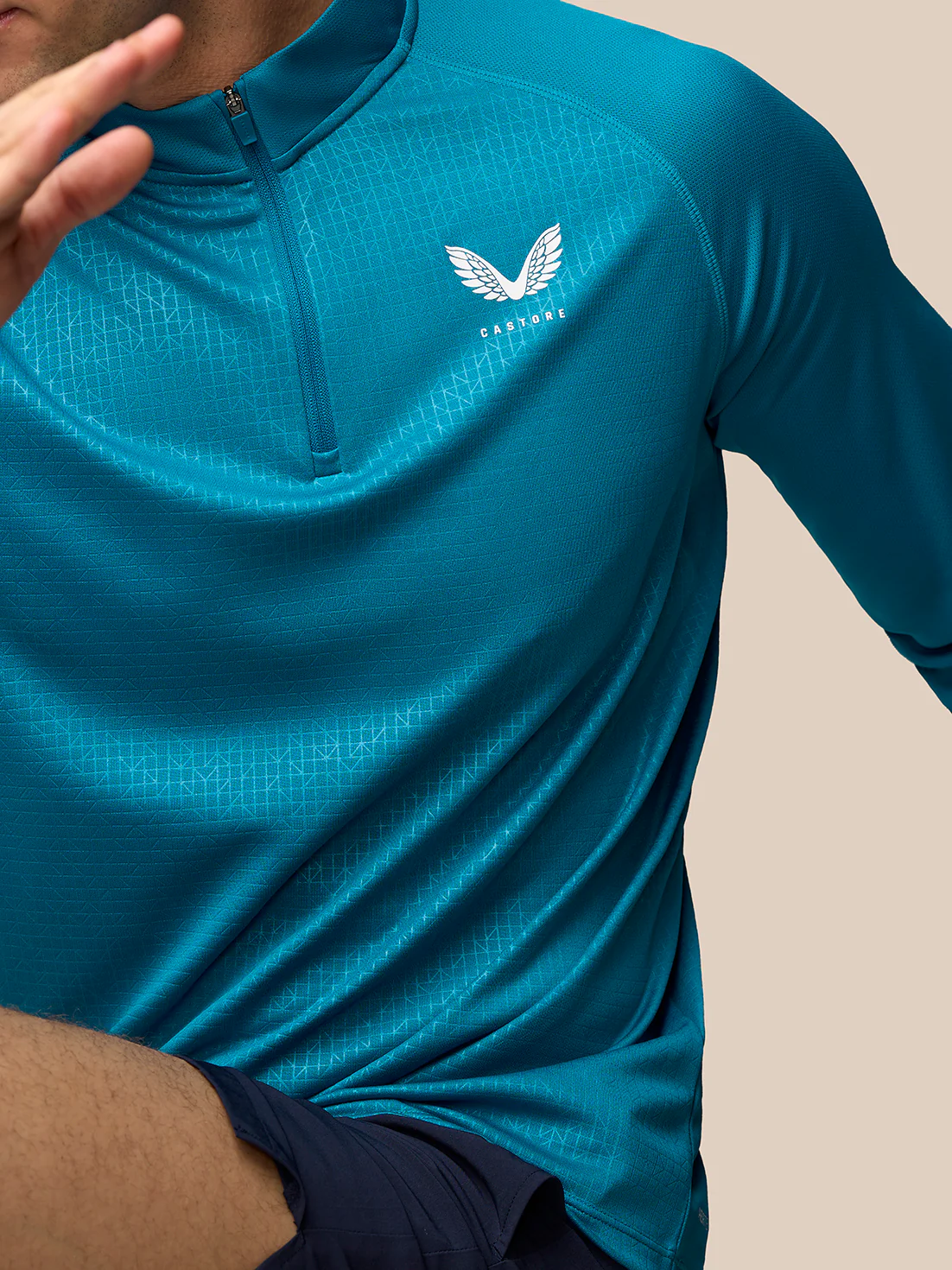 Men’s Adapt Print 1/4 Zip Top - Dark Aqua