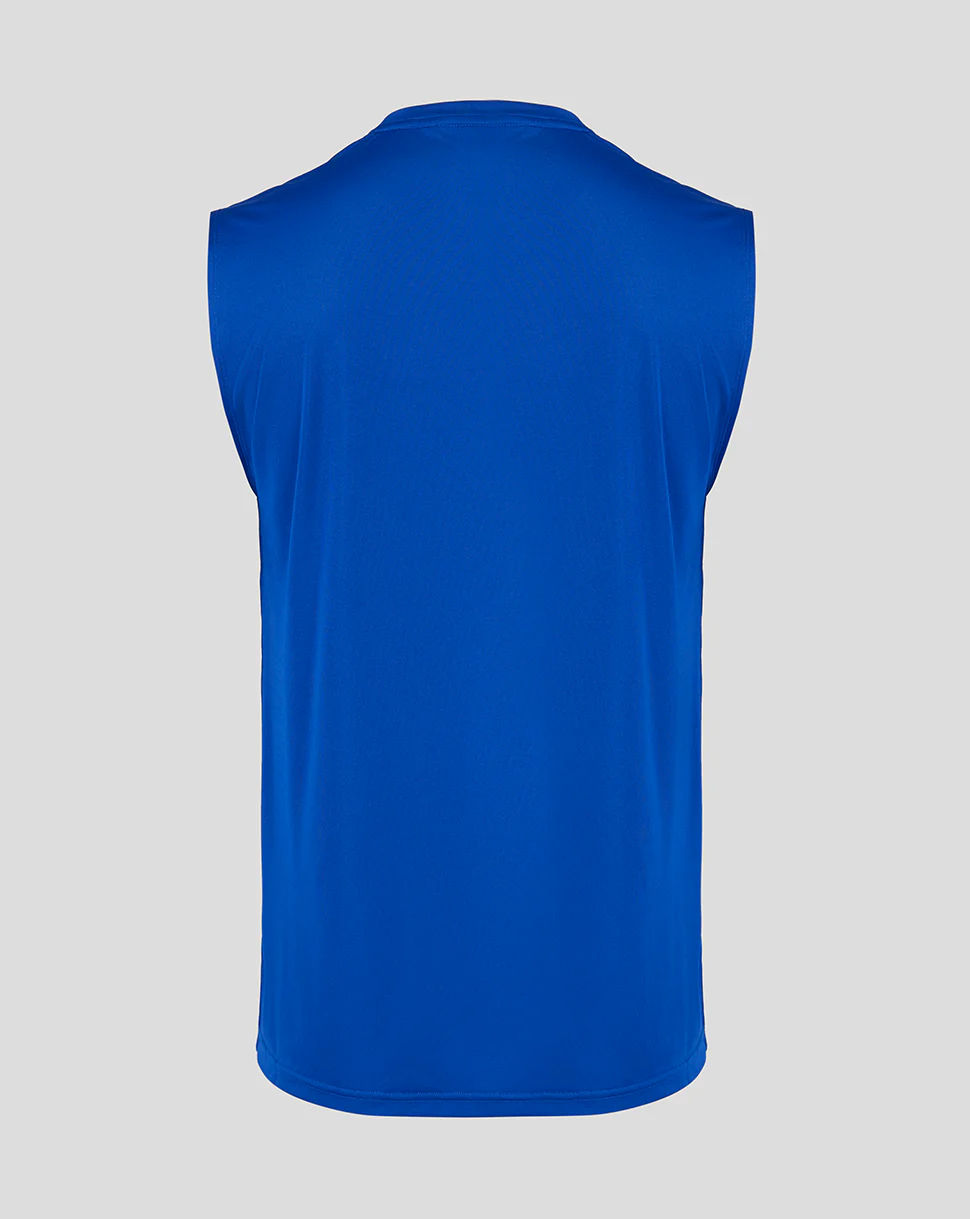 BRUSHSTROKE PRINT MENS SINGLET- 5 - SURF THE WEB / VICTORIA BLUE