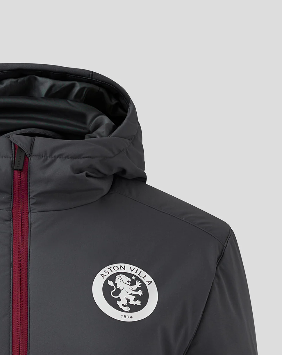 Womens ASTON VILLA FC COACHES BENCH JACKET - EBONY / RHODODENDRON