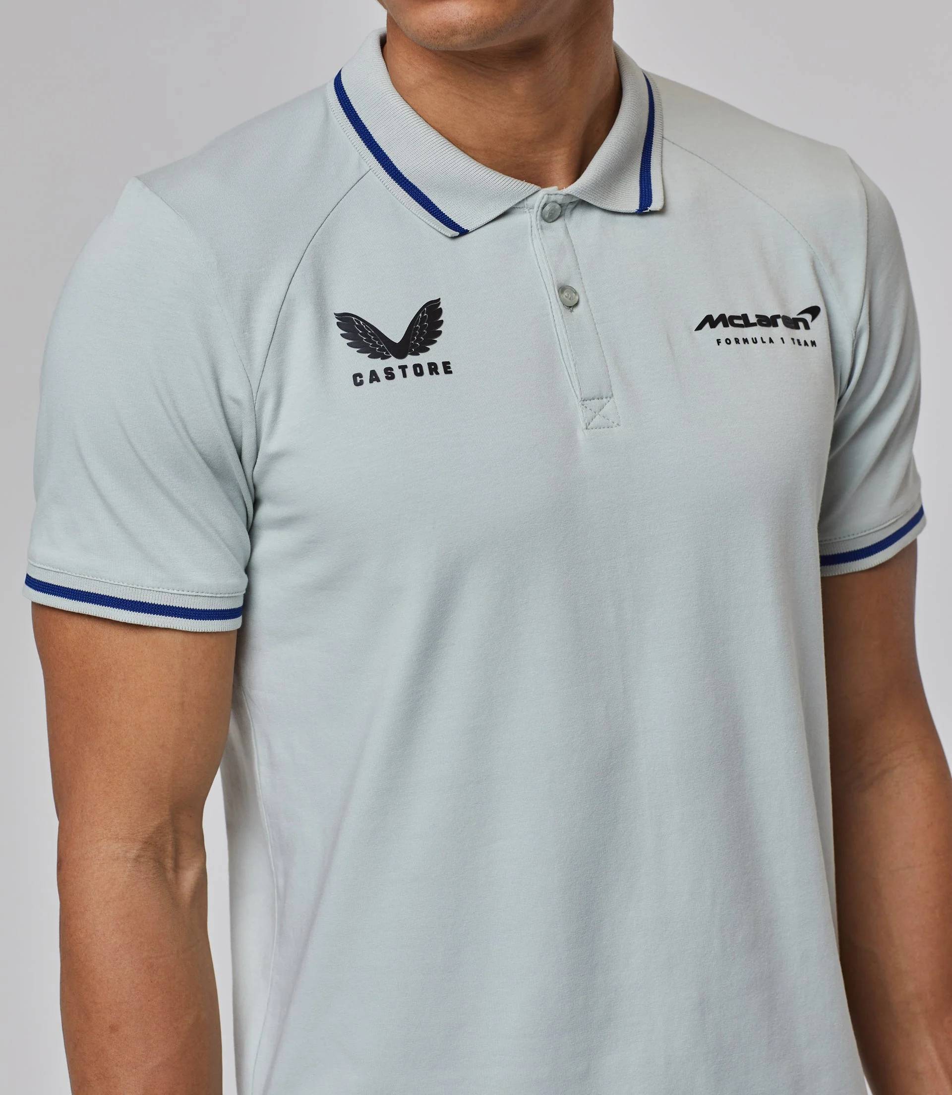 Light Grey McLaren Active Dualbrand Fanwear Polo