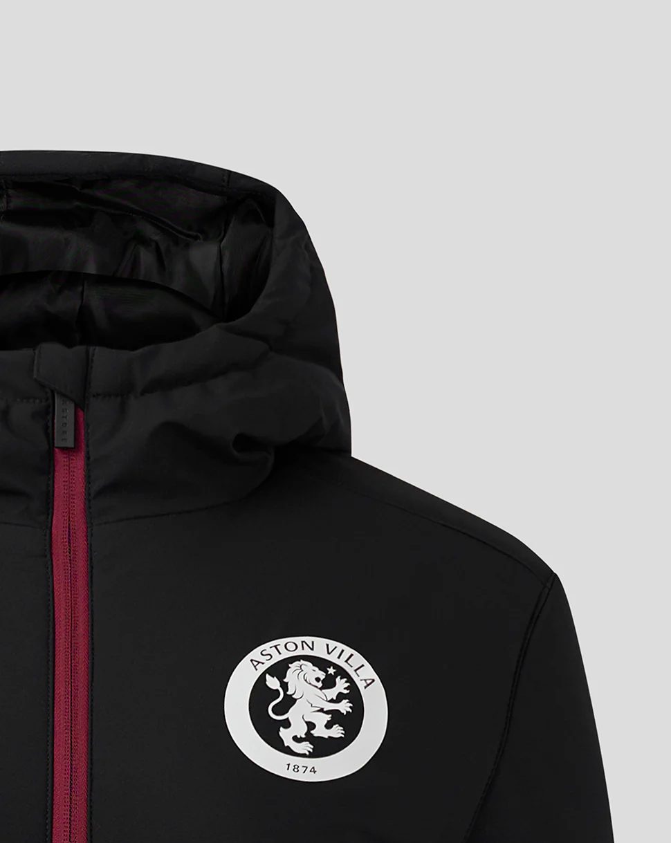 Womens ASTON VILLA FC STAFF LONG BENCH JACKET - CAVIAR / RHODODENDRON