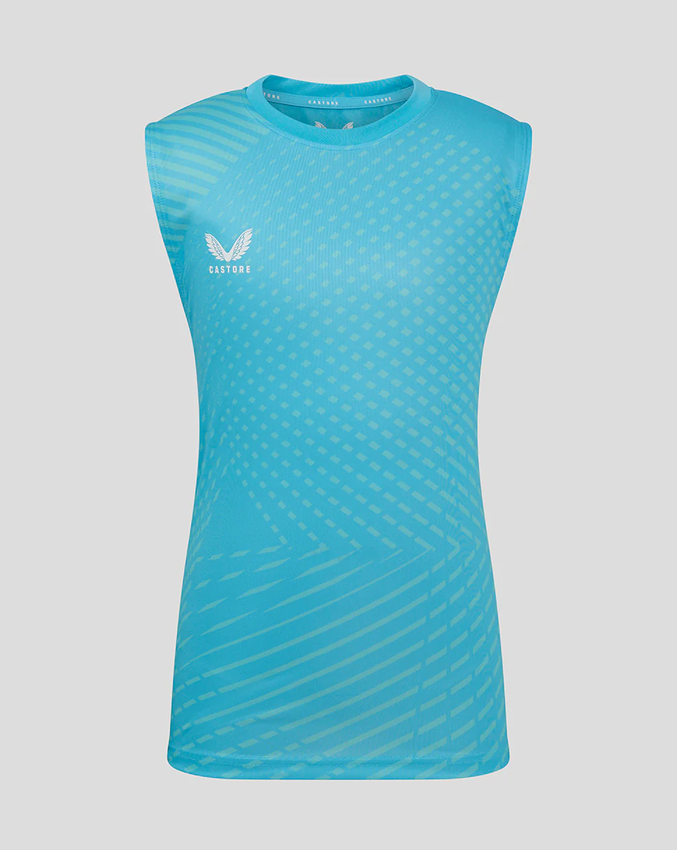 GEOMETRIC PRINTED SS TRAINING TEE - AQUARIUS / BACHELOR BUTTON