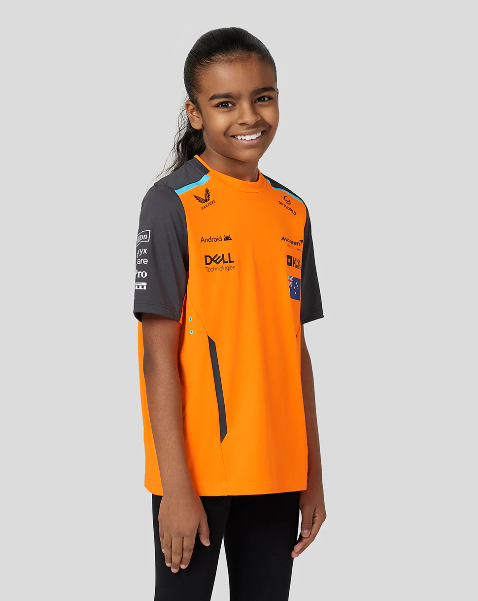 McLaren Junior Official Teamwear Set Up T-Shirt Oscar Piastri Formula 1 - Papaya/Phantom