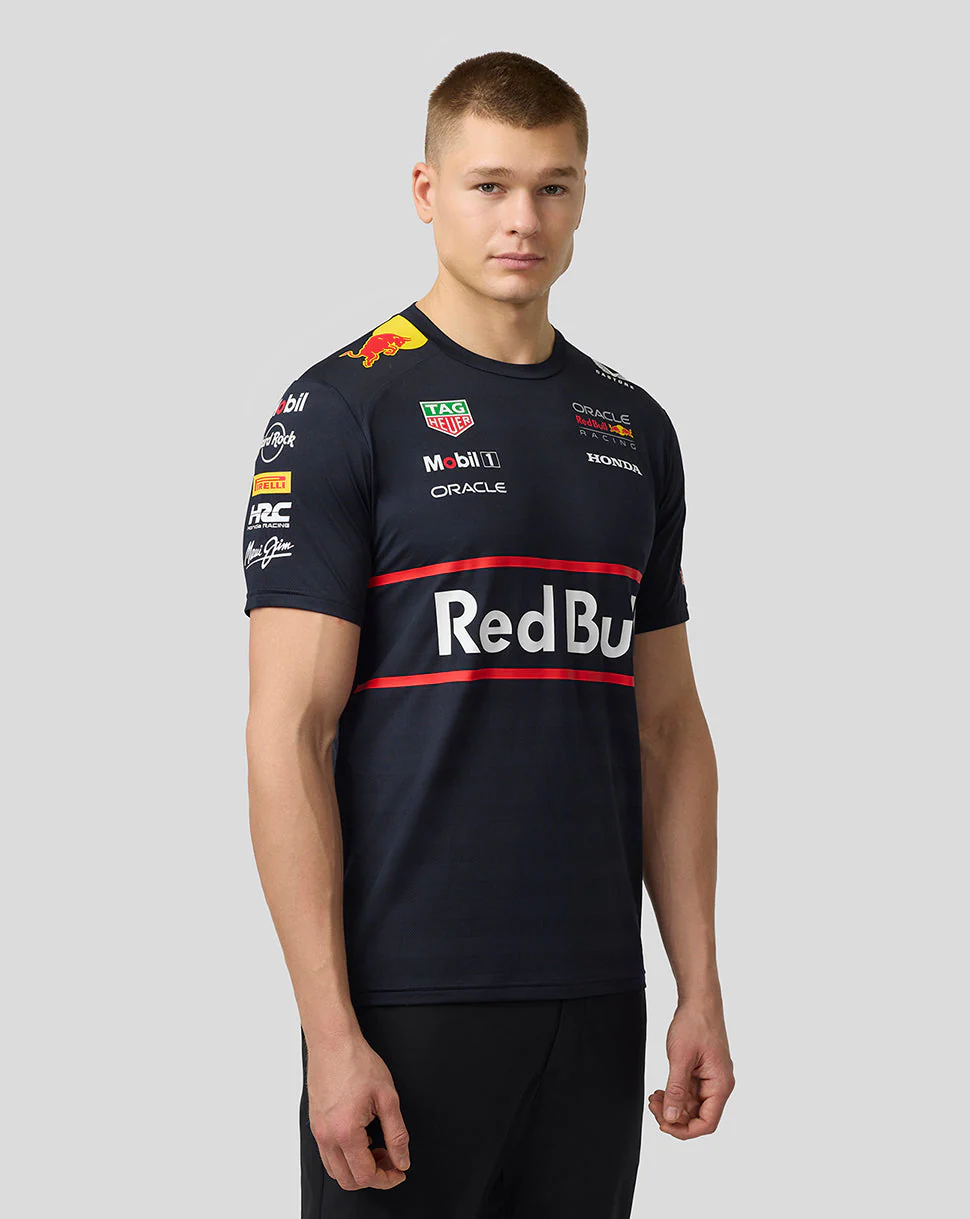 Oracle Red Bull Racing Mens Teamline Set Up T-Shirt + New Era x Oracle Red Bull Racing Retro 9Twenty® Cap Bundle  [Worth £100]